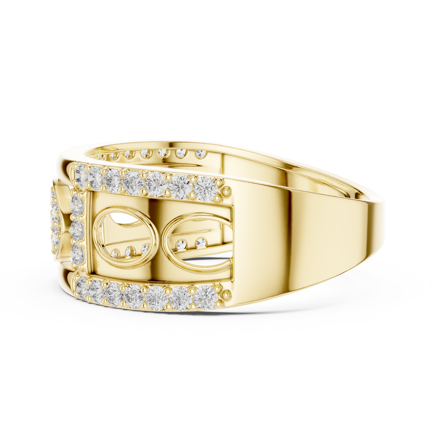 Aurevienne Diagonal Pavé  Diamond Ring