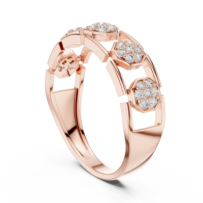 Lunavienne Triple-Cluster Round Diamond Ring