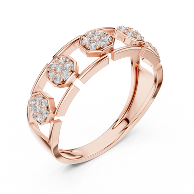 Lunavienne Triple-Cluster Round Diamond Ring