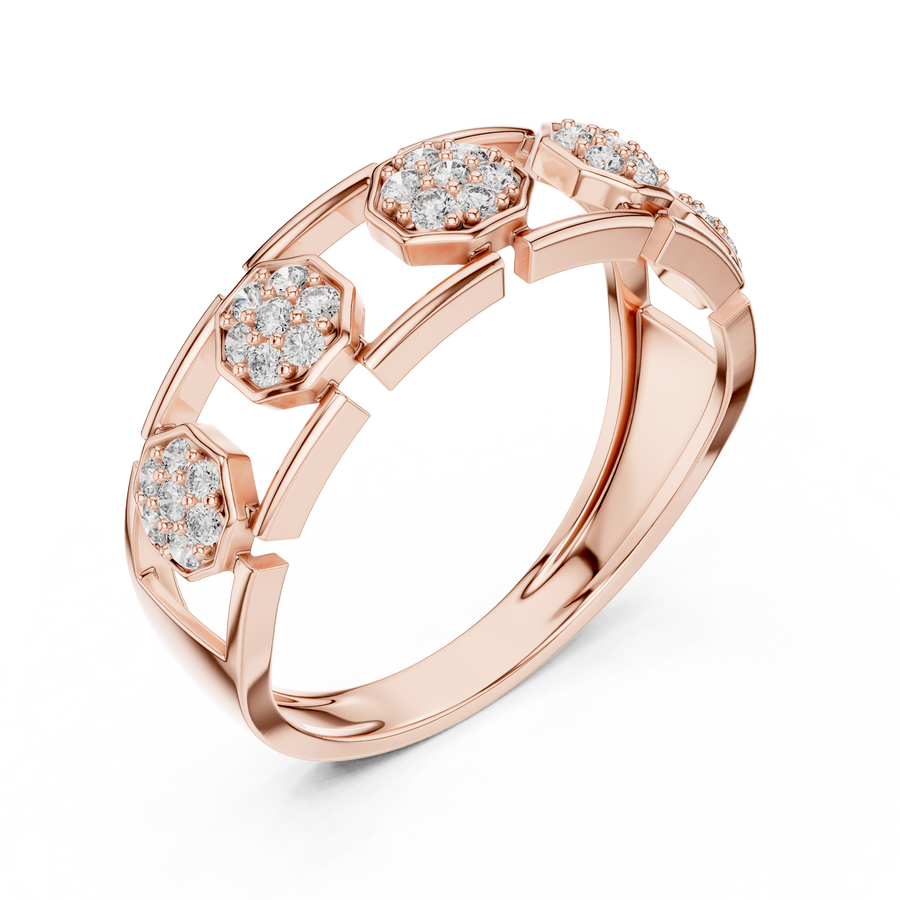 Lunavienne Triple-Cluster Round Diamond Ring