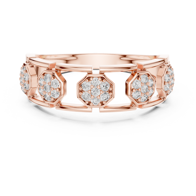 Lunavienne Triple-Cluster Round Diamond Ring