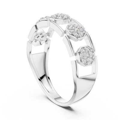 Lunavienne Triple-Cluster Round Diamond Ring
