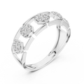 Lunavienne Triple-Cluster Round Diamond Ring