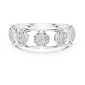 Lunavienne Triple-Cluster Round Diamond Ring