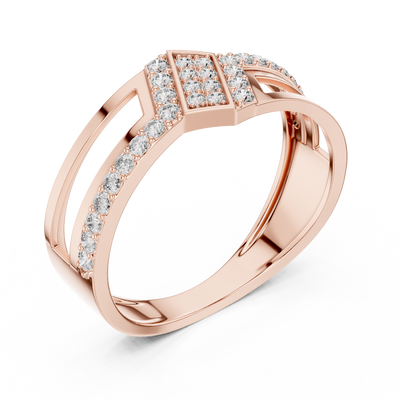 Marivienne Two-Tone Round  Diamond Ring