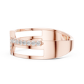 Marivienne Two-Tone Round  Diamond Ring