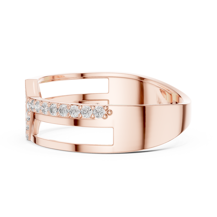 Marivienne Two-Tone Round  Diamond Ring