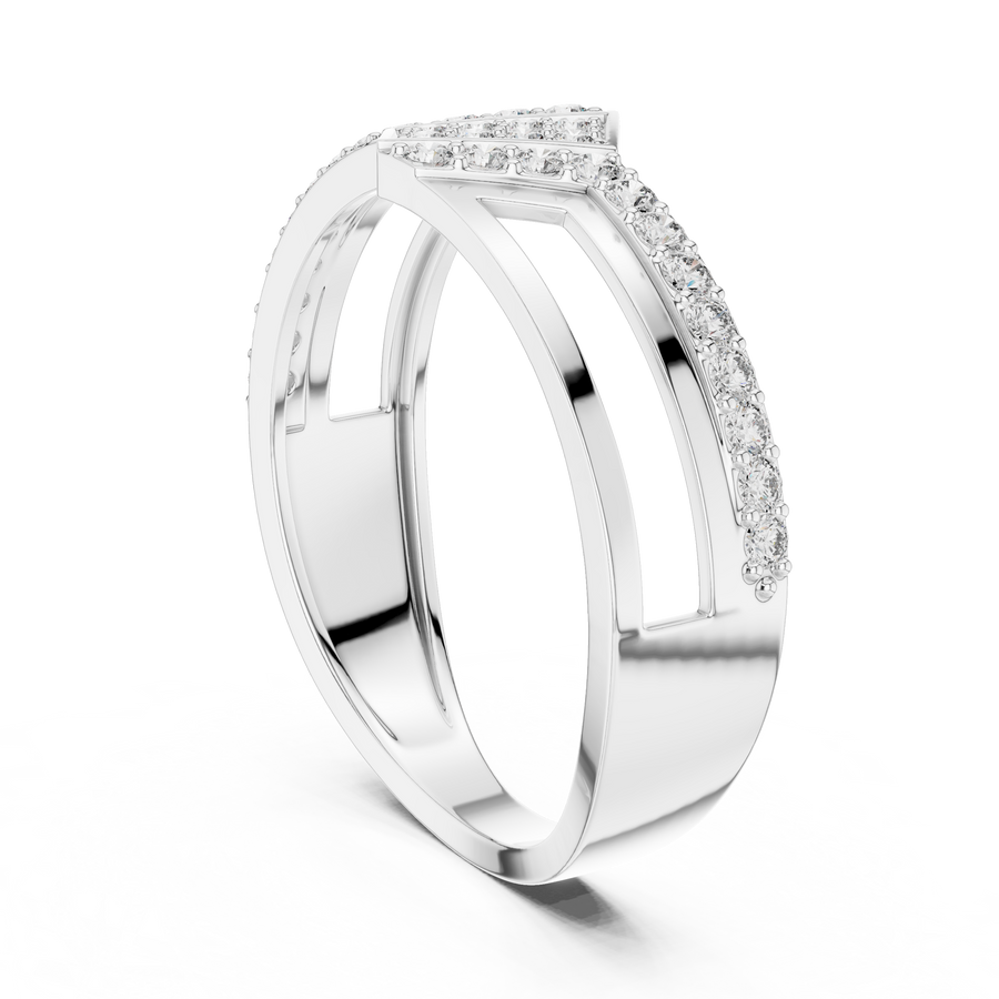 Marivienne Two-Tone Round  Diamond Ring