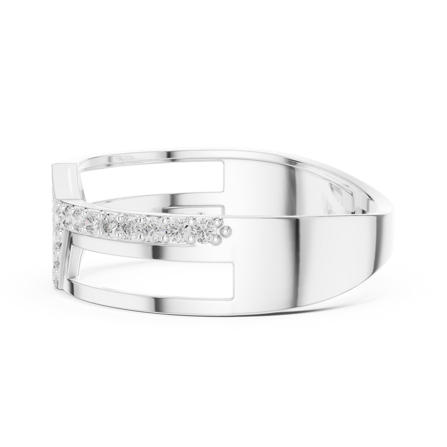 Marivienne Two-Tone Round  Diamond Ring