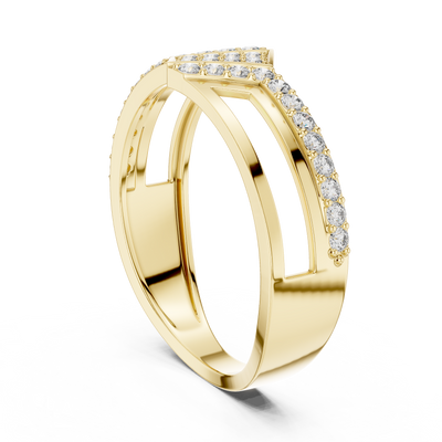 Marivienne Two-Tone Round  Diamond Ring