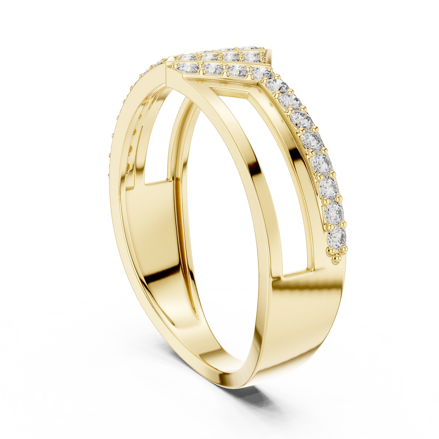 Marivienne Two-Tone Round  Diamond Ring