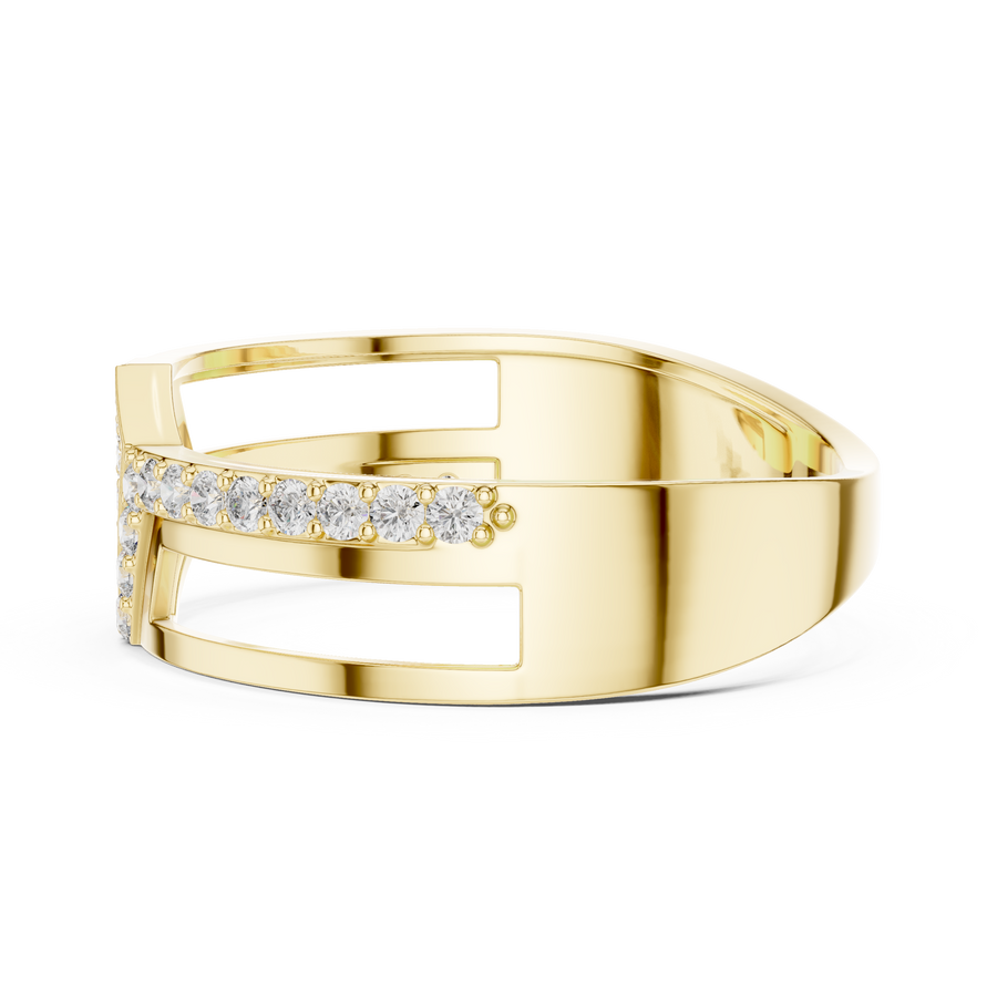 Marivienne Two-Tone Round  Diamond Ring
