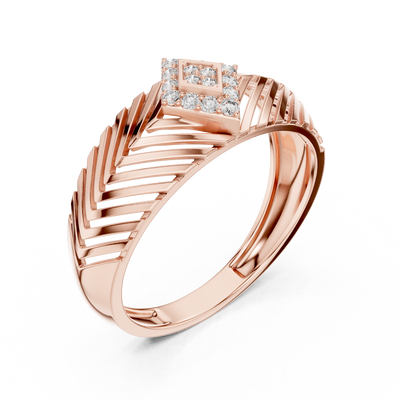 Virellane Chevron Accent Diamond Ring
