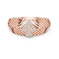 Virellane Chevron Accent Diamond Ring