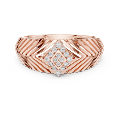 Virellane Chevron Accent Diamond Ring