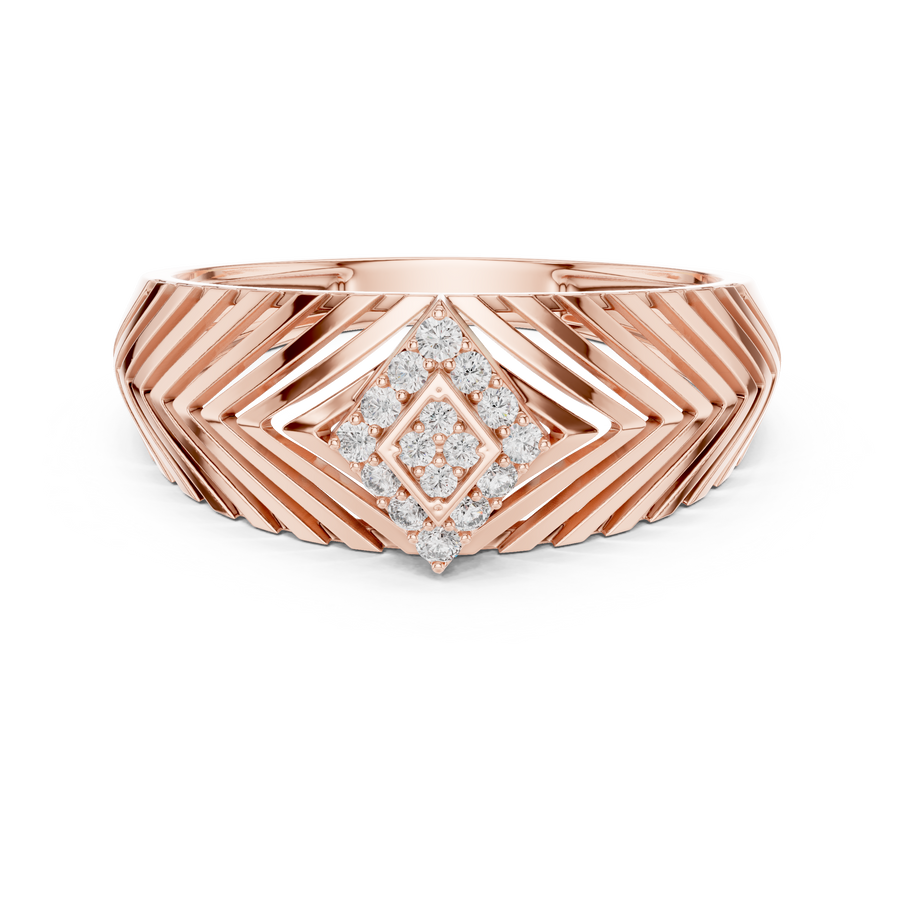 Virellane Chevron Accent Diamond Ring