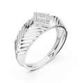 Virellane Chevron Accent Diamond Ring