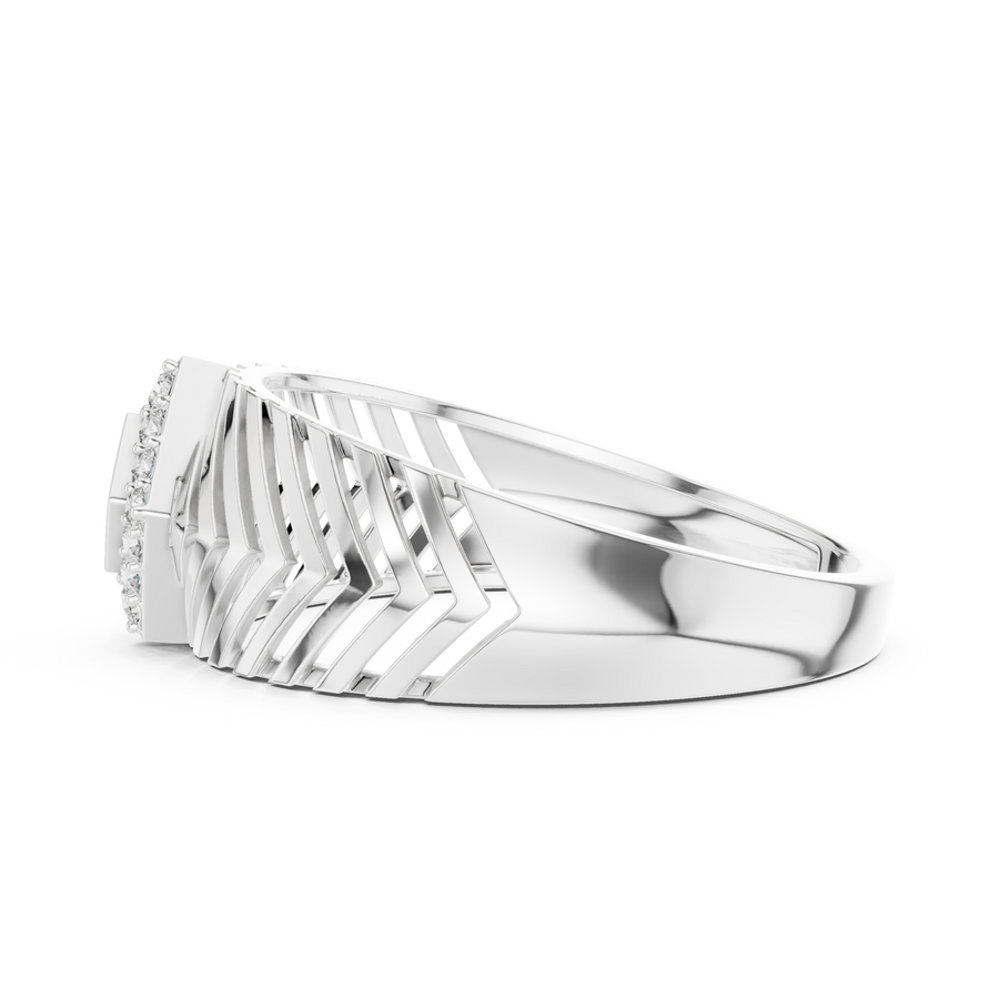 Virellane Chevron Accent Diamond Ring