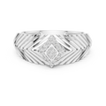 Virellane Chevron Accent Diamond Ring