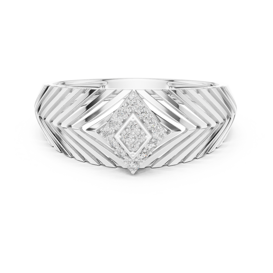 Virellane Chevron Accent Diamond Ring