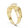 Virellane Chevron Accent Diamond Ring