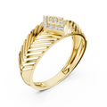 Virellane Chevron Accent Diamond Ring