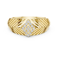 Virellane Chevron Accent Diamond Ring