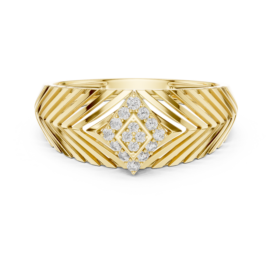 Virellane Chevron Accent Diamond Ring
