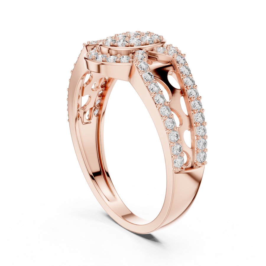 Valerienne Halo Motif Round Diamond Ring