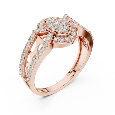 Valerienne Halo Motif Round Diamond Ring