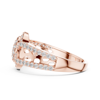 Valerienne Halo Motif Round Diamond Ring