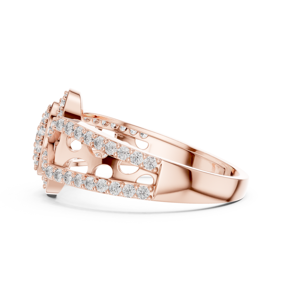 Valerienne Halo Motif Round Diamond Ring