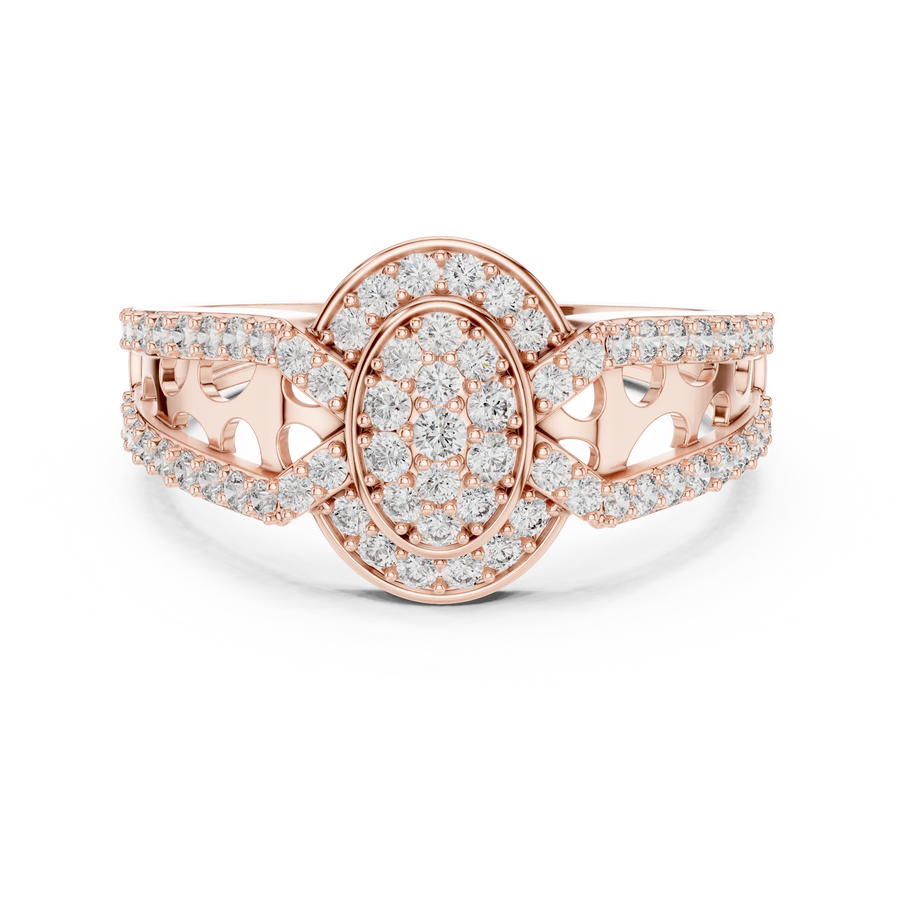 Valerienne Halo Motif Round Diamond Ring
