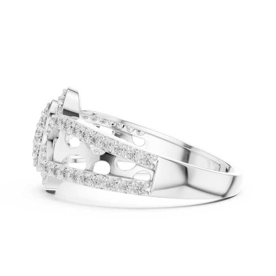 Valerienne Halo Motif Round Diamond Ring