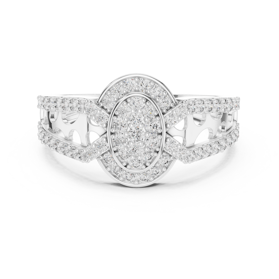 Valerienne Halo Motif Round Diamond Ring