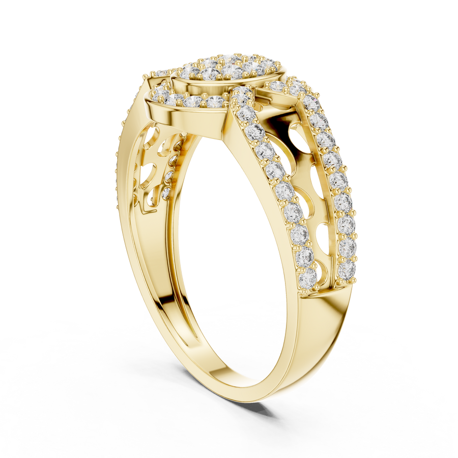 Valerienne Halo Motif Round Diamond Ring