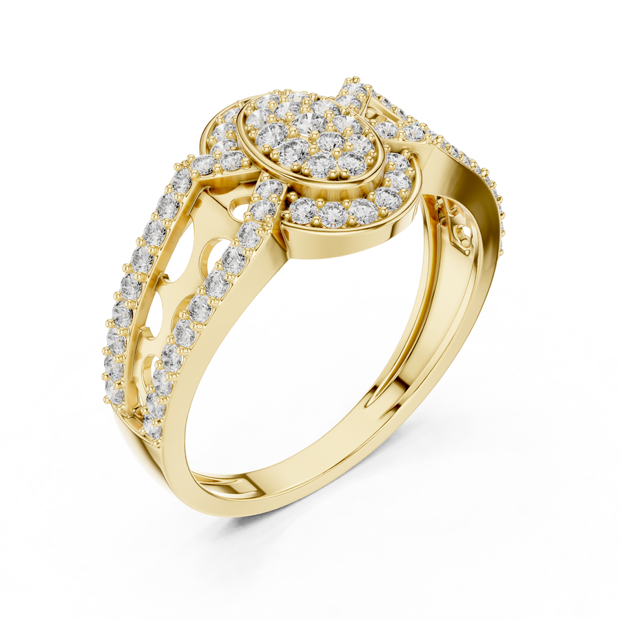 Valerienne Halo Motif Round Diamond Ring