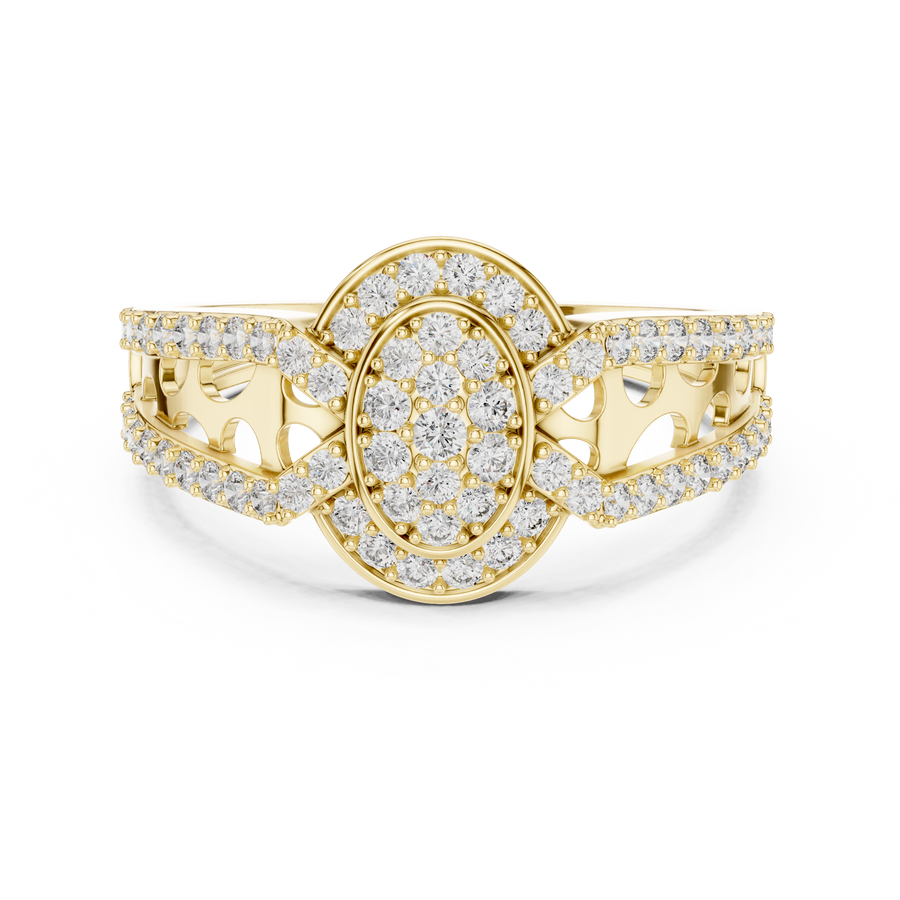 Valerienne Halo Motif Round Diamond Ring