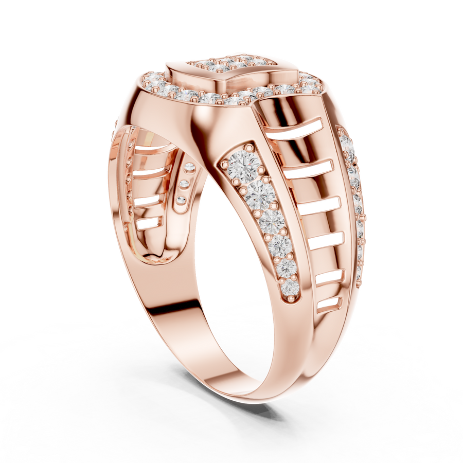 Celestine Oval Crest Round  Diamond Ring