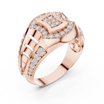 Celestine Oval Crest Round  Diamond Ring