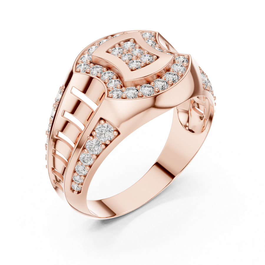 Celestine Oval Crest Round  Diamond Ring