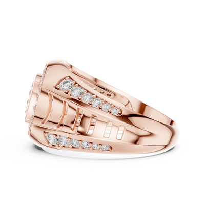 Celestine Oval Crest Round  Diamond Ring