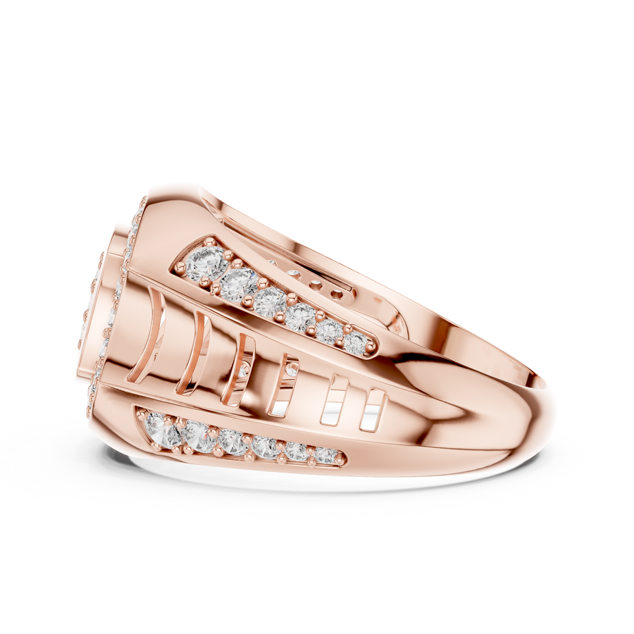 Celestine Oval Crest Round  Diamond Ring