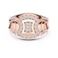 Celestine Oval Crest Round  Diamond Ring