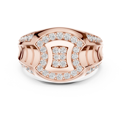 Celestine Oval Crest Round  Diamond Ring
