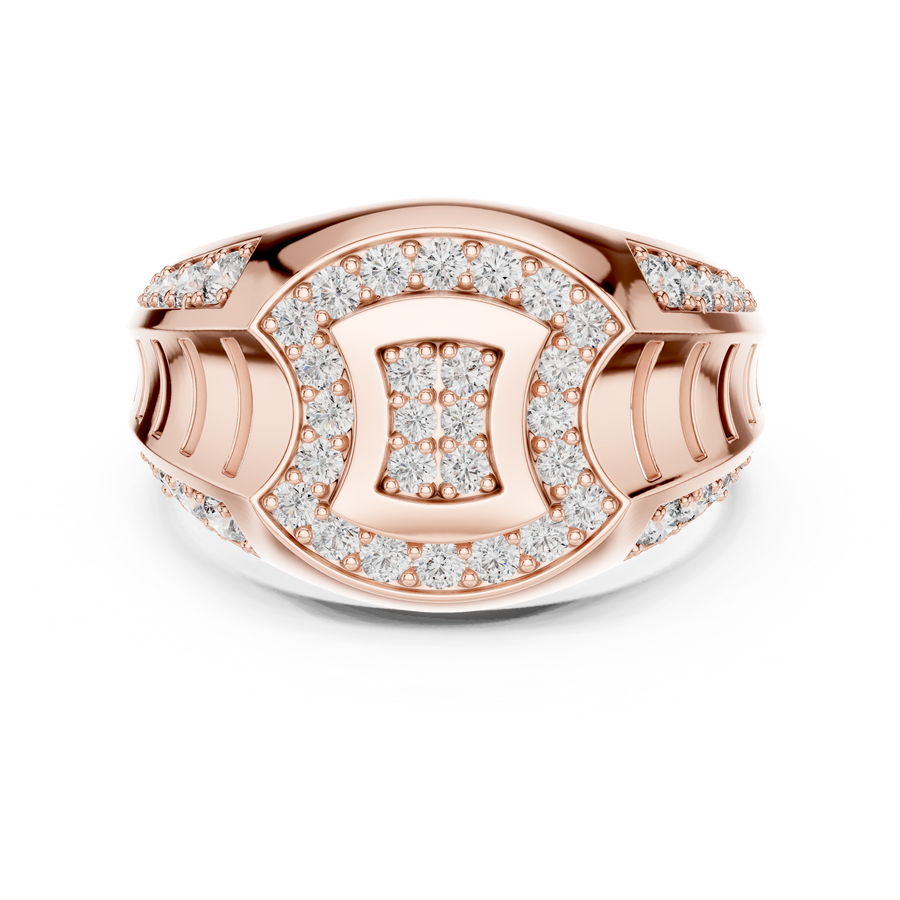 Celestine Oval Crest Round  Diamond Ring
