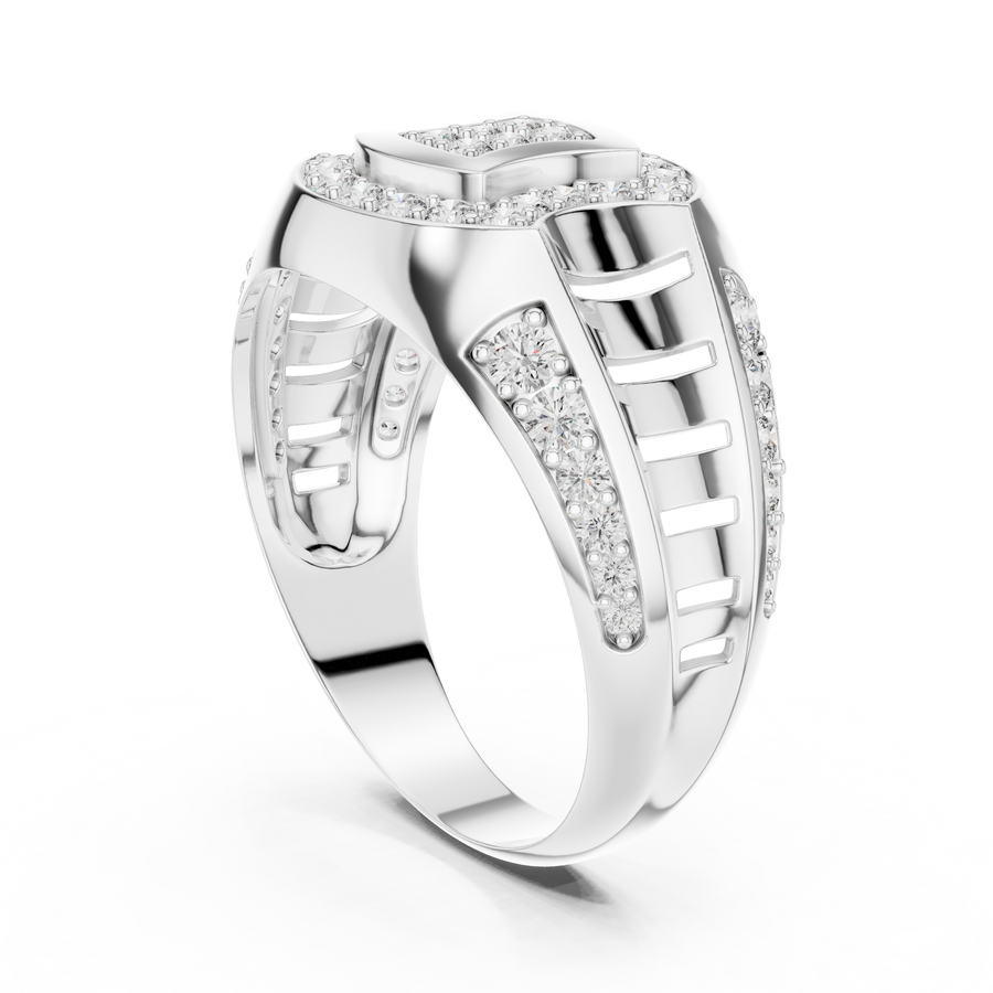 Celestine Oval Crest Round  Diamond Ring