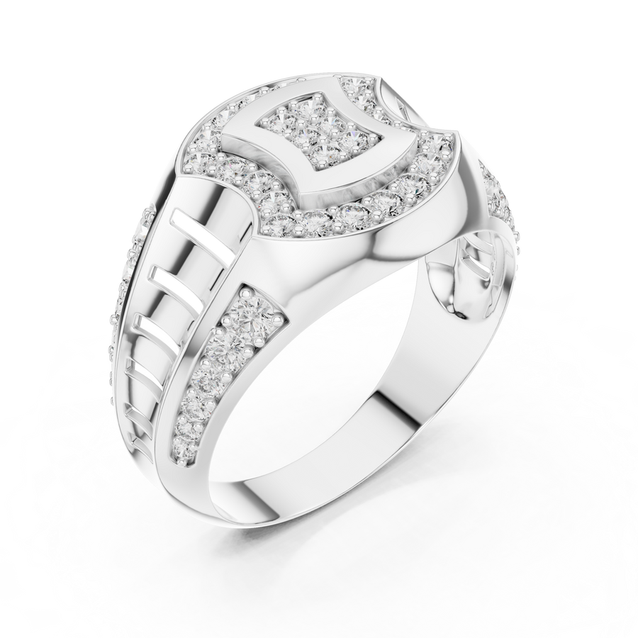 Celestine Oval Crest Round  Diamond Ring