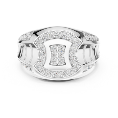 Celestine Oval Crest Round  Diamond Ring