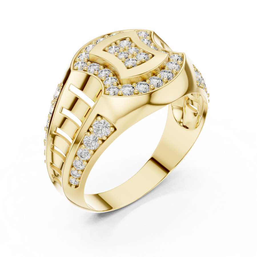 Celestine Oval Crest Round  Diamond Ring